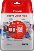  Original Canon PG-545XL + CL-546XL Photo 8286B006 PG-545+CL-546 Tintenpatrone Multipack schwarz + color + Fotopapier 10x15cm 50 Blatt (ca. 600 Seiten) 