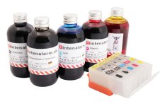 500 ml Set Nachfülltinte von tintenalarm.de mit leicht befüllbaren Auto-Reset-Patronen für Canon PGI-550 und CLI-551 Serie