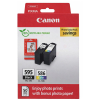 Original Canon PG-595+CL-586 + Fotopapier 50 Blatt 10x 15 cm 7171 C 004 Tintenpatrone MultiPack schwarz + color + Fotopapier GP-501 
