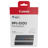  Original Canon PFI-5100 10 Tintentanks 6951C009 Tintenpatrone MultiPack MBK,PBK,C,M,Y,PC,PM,R,GY,CO 