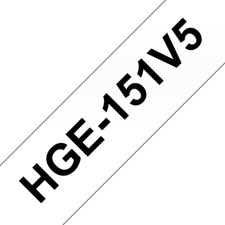 Original Brother HGe-151V5 DirectLabel schwarz auf Transparent Laminat