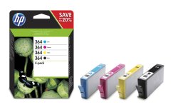 Original HP 364, N9J73AE Tintenpatrone MultiPack Bk,C,M,Y (ca. 300 Seiten)