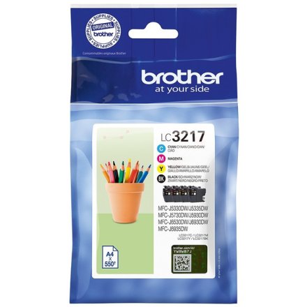 Original Brother LC-3217 VAL DR Tintenpatrone MultiPack Bk,C,M,Y (ca. 550 Seiten)
