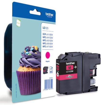 Original Brother LC123M LC-123 Tintenpatrone magenta (ca. 600 Seiten)