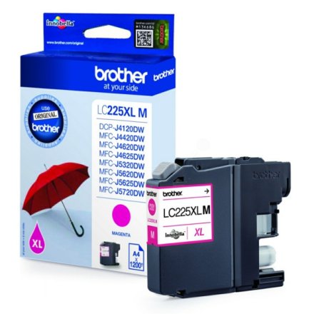 Original Brother LC225XLM LC-225XL Tintenpatrone magenta (ca. 1.200 Seiten)