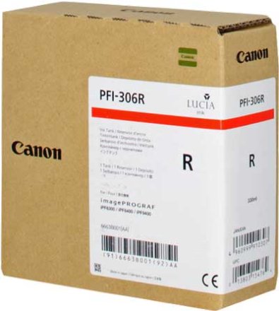 Original Canon PFI-306r 6663B001 Tintenpatrone rot (ca. 330 ml)