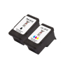  2 Druckerpatronen von tintenalarm.de ersetzt Canon PG-512, 2969B001 und CL-513, 2971B001 