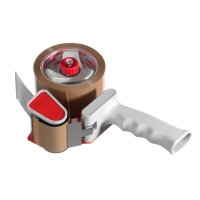 Packbandabroller von herlitz, bis 5,0 cm Breite, grau/rot