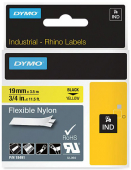 Original Dymo S0718090 18491 Farbband Nylon flexible schwarz auf gelb 