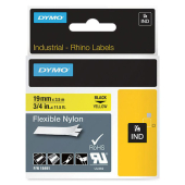  Original Dymo S0718090 18491 Farbband Nylon flexible schwarz auf gelb 