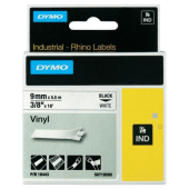  Original Dymo S0718580 18443 Farbband Vinyl schwarz auf weiss 