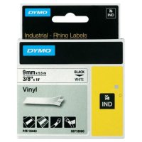 Original Dymo S0718580 18443 Farbband Vinyl schwarz auf weiss