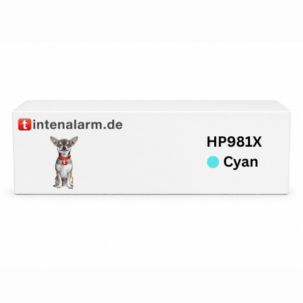 Druckerpatrone von tintenalarm.de ersetzt HP 981X, L0R09A Tintenpatrone cyan (ca. 10.000 Seiten)