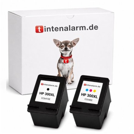 2 XL Druckerpatronen von tintenalarm.de ersetzt HP 300XL, CC641EE und CC644EE (1x schwarz, 1x color)