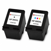  2 XL Druckerpatronen von tintenalarm.de ersetzt HP 300XL, CC641EE und CC644EE (1x schwarz, 1x color) 