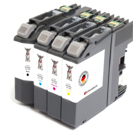 4 Druckerpatronen von tintenalarm.de ersetzt Brother LC-123VALBP