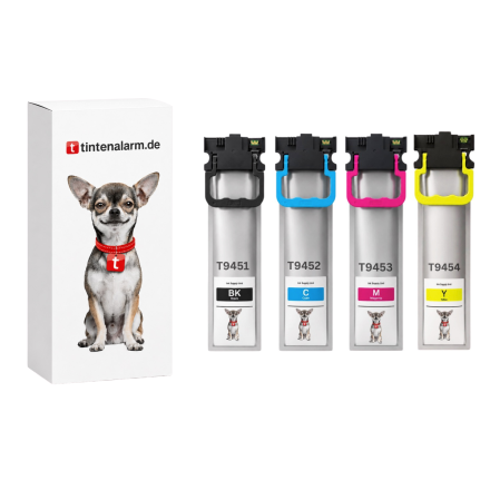 4 Druckerpatronen von tintenalarm.de ersetzt Epson T9451, T9452, T9453, T9454