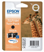 Original Epson C13T07114H10 T0711H Tintenpatrone schwarz High-Capacity Doppelpack (ca. 370 Seiten) 