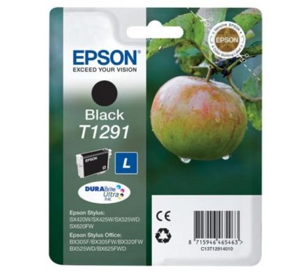 Original Epson C13T12914012 T1291 Tintenpatrone schwarz High-Capacity (ca. 380 Seiten)