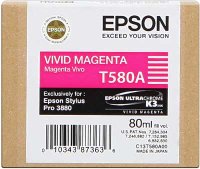 Original Epson C13T580A00 T580A Tintenpatrone magenta Vivid (ca. 80 ml)