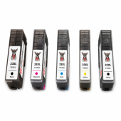  5 XL Druckerpatronen Basic kompatibel ersetzen Epson 33XL, T3357 (Multipack) schwarz, photo-schwarz, cyan, magenta, gelb 