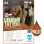 Leuchttattoo-Transferfolie Inkjet A4 - 4 Blatt SKULLPAPER