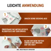  Tattoo-Transferfolie Inkjet A4 - 4 Blatt SKULLPAPER 