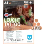 Leuchttattoo-Transferfolie Laser A4 - 4 Blatt SKULLPAPER