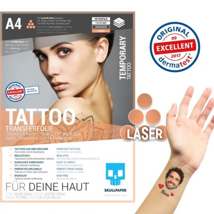 Tattoo-Transferfolie Laser A4 - 4 Blatt SKULLPAPER