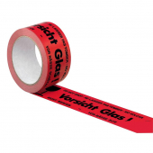  Warnklebeband "Vorsicht Glas!" von Supra, 5,0cm x 66,0 m, rot/schwarz, 1 Rolle 