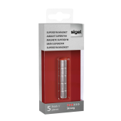  SIGEL Strong Magnete silber, Metall Ø 1,0 x 1,0 cm, 5 Stück 