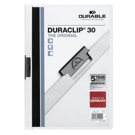 DURABLE Klemmhefter DURACLIP farbsortiert, je 5x rot, weiß, anthrazit, hellblau, dunkelgrün