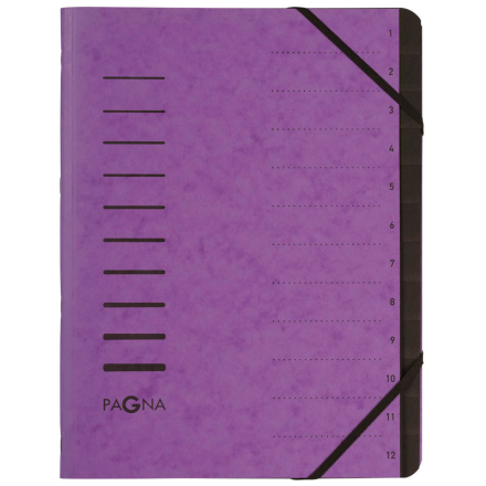 PAGNA Ordnungsmappe 12 Fächer violett, 1 Stück