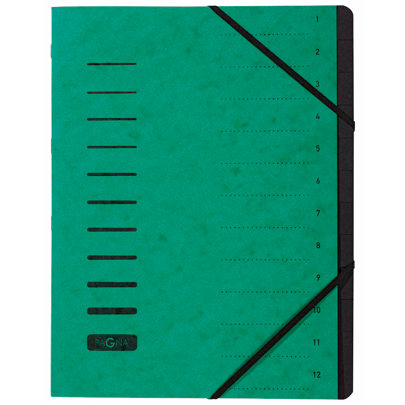  PAGNA Ordnungsmappe 12 Fächer grün, 1 Stück 