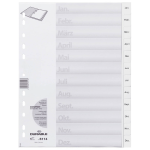 DURABLE Ordnerregister DIN A4 Vollformat Jan.-Dez. weiß 12-teilig, 1 Satz