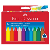  FABER-CASTELL Triangular Wachsmalstifte farbsortiert, 12 Stück 