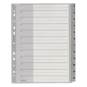  LEITZ Ordnerregister 1282 DIN A4 Vollformat, Überbreite 1-12 grau 12-teilig, 1 Satz 