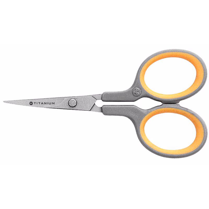  WESTCOTT Silhouettenschere TITANIUM Super grau-gelb 10,0 cm, Rechts- und Linkshänder 