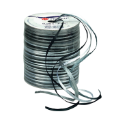  PRÄSENT Geschenkband Raffia glänzend schwarz/grau/silber 3,0 mm x 50,0 m 
