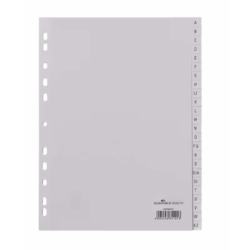  DURABLE Ordnerregister DIN A4 Vollformat A-Z grau 24-teilig, 1 Stück 