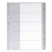  LEITZ Ordnerregister 1260 DIN A4 Vollformat, Überbreite A-Z grau 20-teilig, 1 Satz 