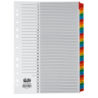 dots Ordnerregister Mylar DIN A4 Vollformat 1-31 farbig 31-teilig, 1 Satz
