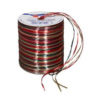PRÄSENT Geschenkband Raffia glänzend rot/braun/grün 3,0 mm x 50,0 m