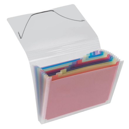 VELOFLEX Fächermappe Crystal 12 Fächer transparent, 1 Stück