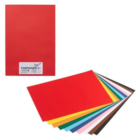 folia Tonpapier farbsortiert 130 g/qm 50 Blatt   DIN A3