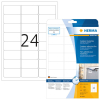  HERMA Folien-Kraftklebe-Etiketten 9532 weiß 63,5 x 33,9 mm, 10 Blatt 