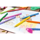 BIC Kids Plastidecor Wachsmalstifte farbsortiert, 12 Stück 