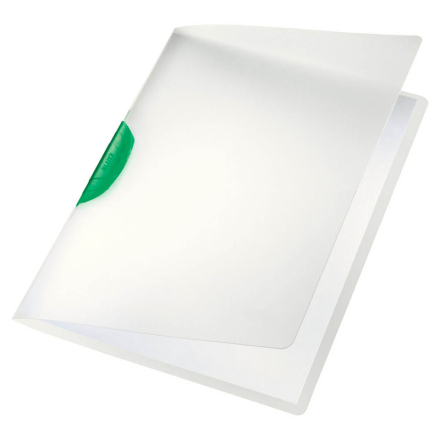 LEITZ Klemmhefter 4175 transparent, Klemme grün, 1 Stück