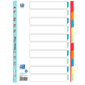  OXFORD Ordnerregister DIN A4 Vollformat blanko rot, orange, blau, gelb, grün 10-teilig, 1 Satz 