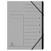  Exacompta Ordnungsmappe 7 Fächer grau, 1 Stück 
